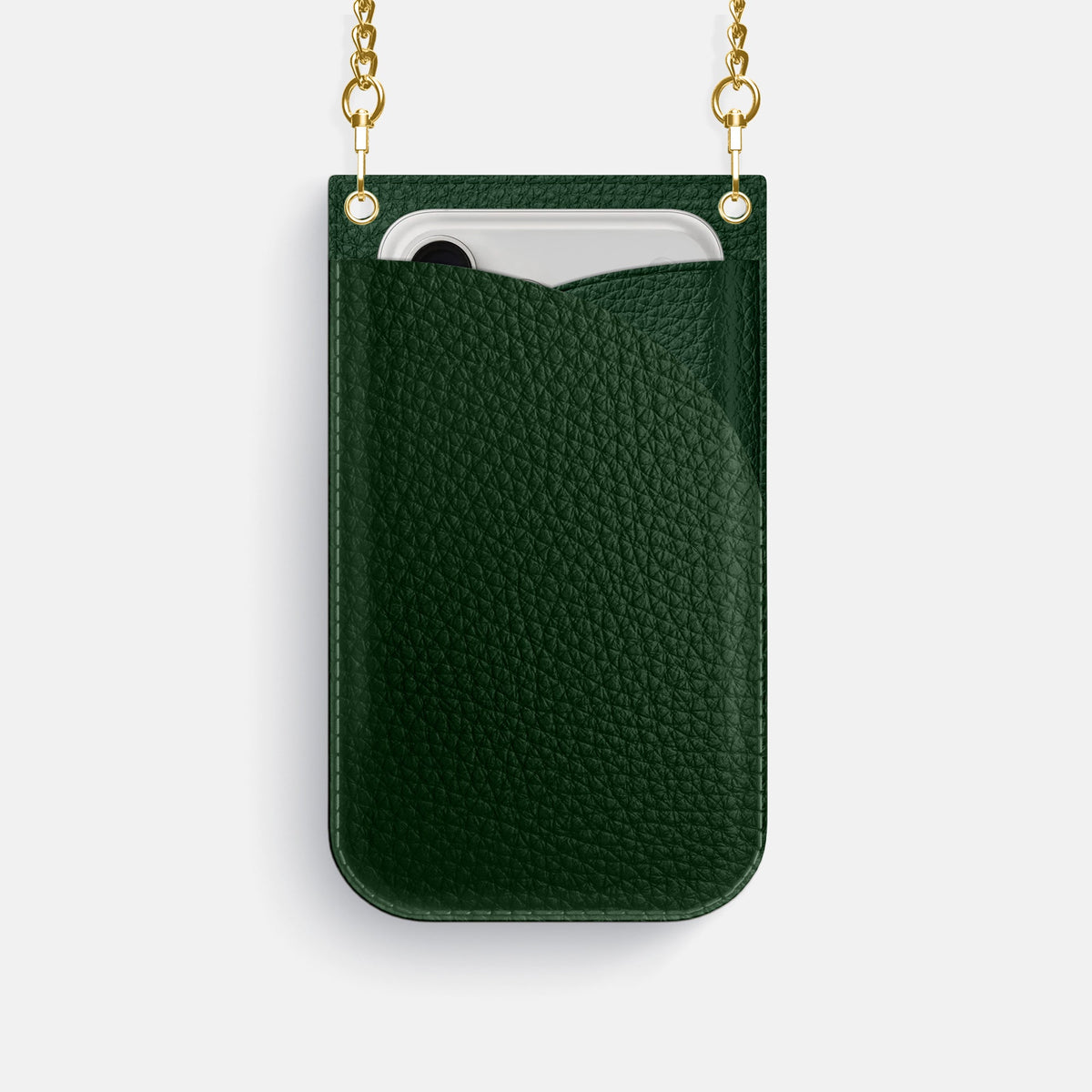Crossbody Bag For iPhone 18 Pro In Calf -1 | Dark-Green-Gold