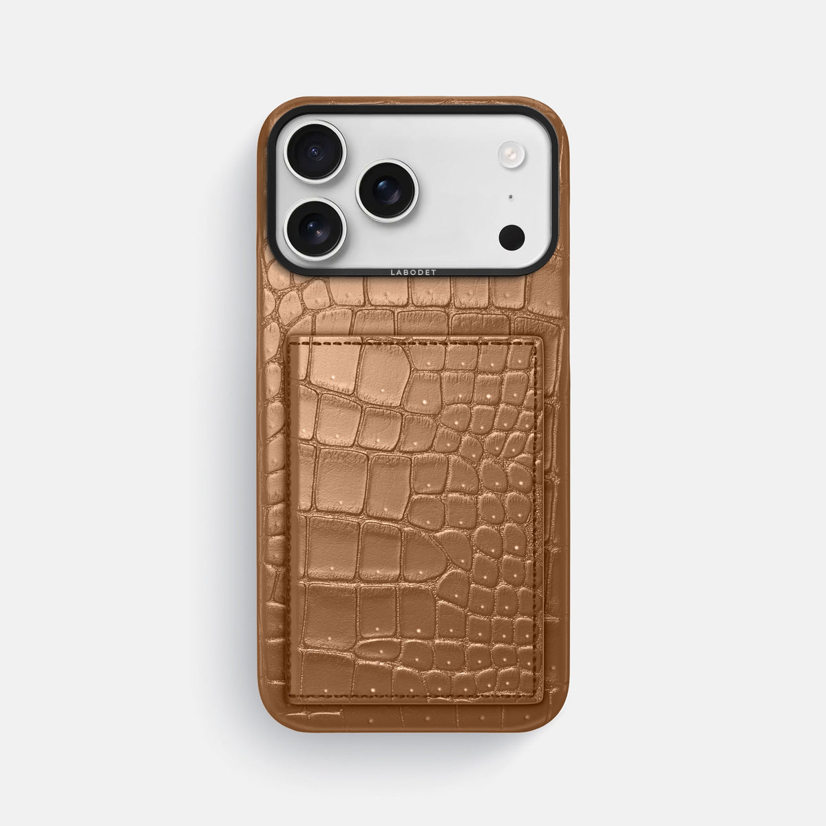 Bi-Fold Case For iPhone 18 Pro Max In Porosus Crocodile -1 | Milk-Chocolate-Black