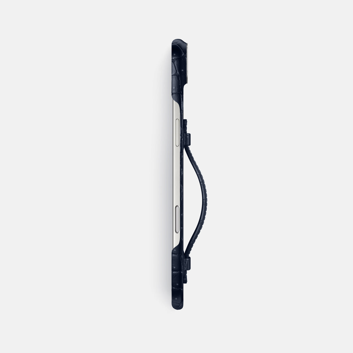 Center Handle For iPhone 17 Air In Porosus Crocodile -2 | Deep-Blue-Sea-Steel