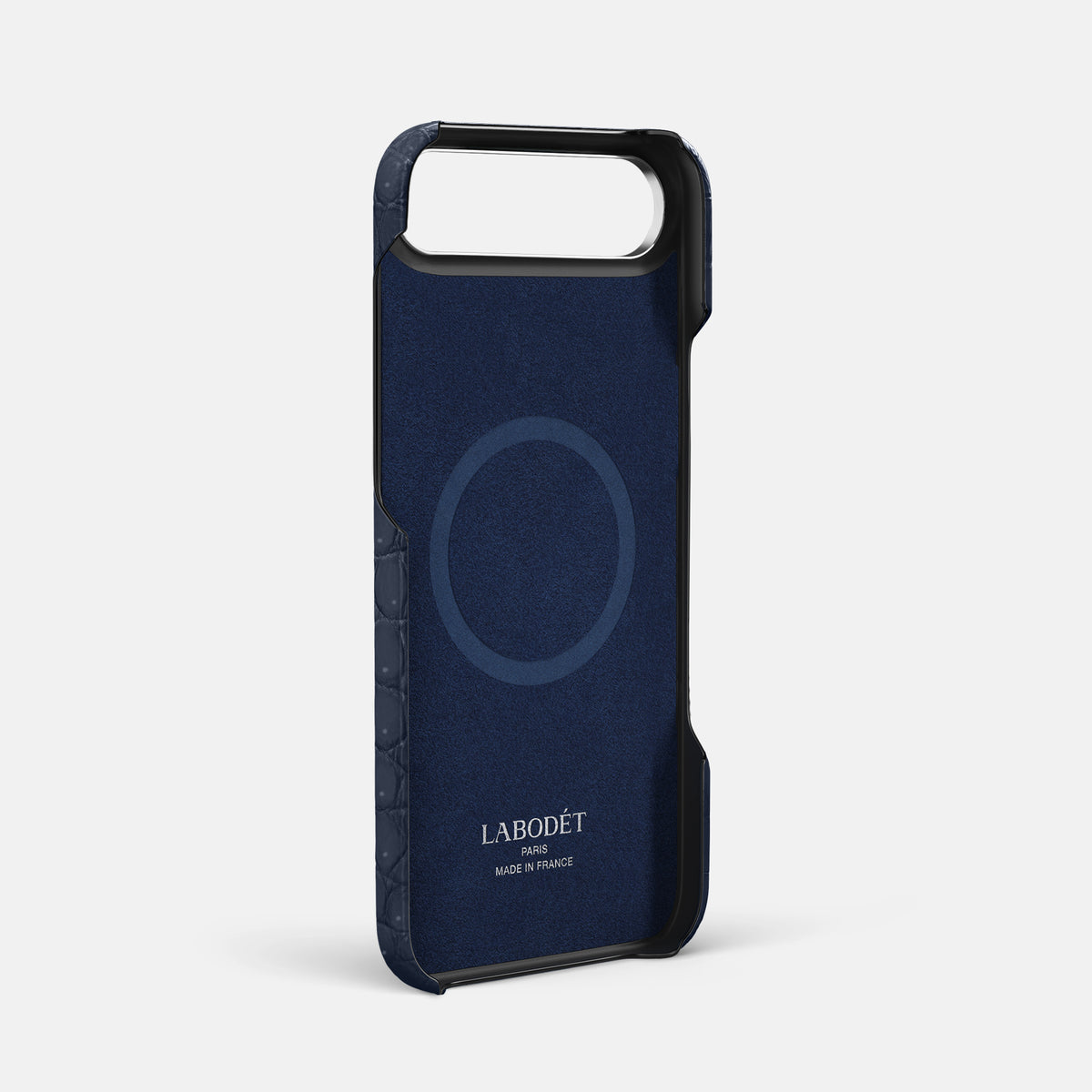 Handle Case For iPhone 17 Air In Porosus Crocodile -4 | Deep-Blue-Sea-Steel