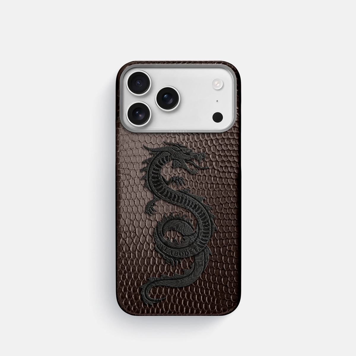 Classic Case With Carbon Dragon For iPhone 18 Pro In Lizard -1 | Brown-Steel