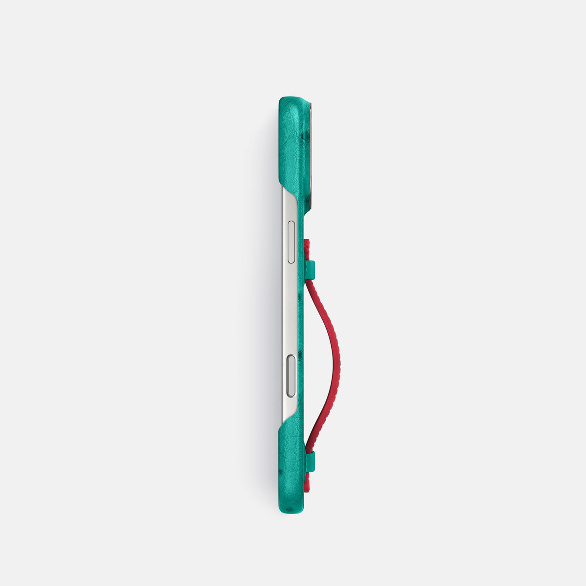 Center Handle Coloré For iPhone 17 Pro In Ostrich -2 | Turquoise-Steel