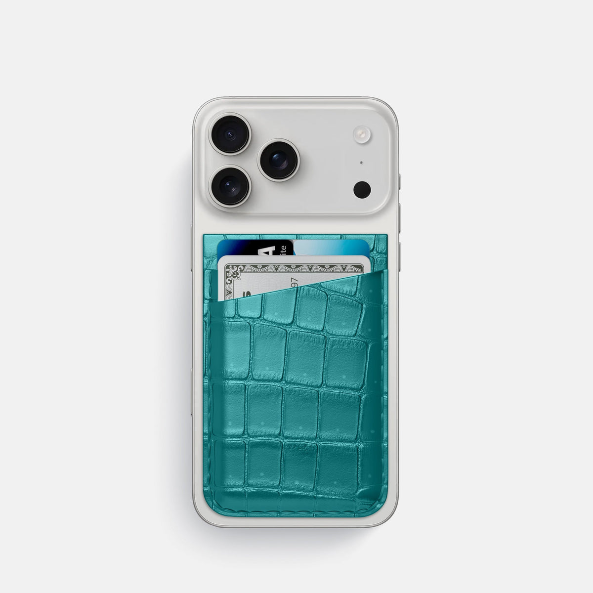 MagSafe Wallet For iPhone 18 Pro In Porosus Crocodile -1 | Celadon