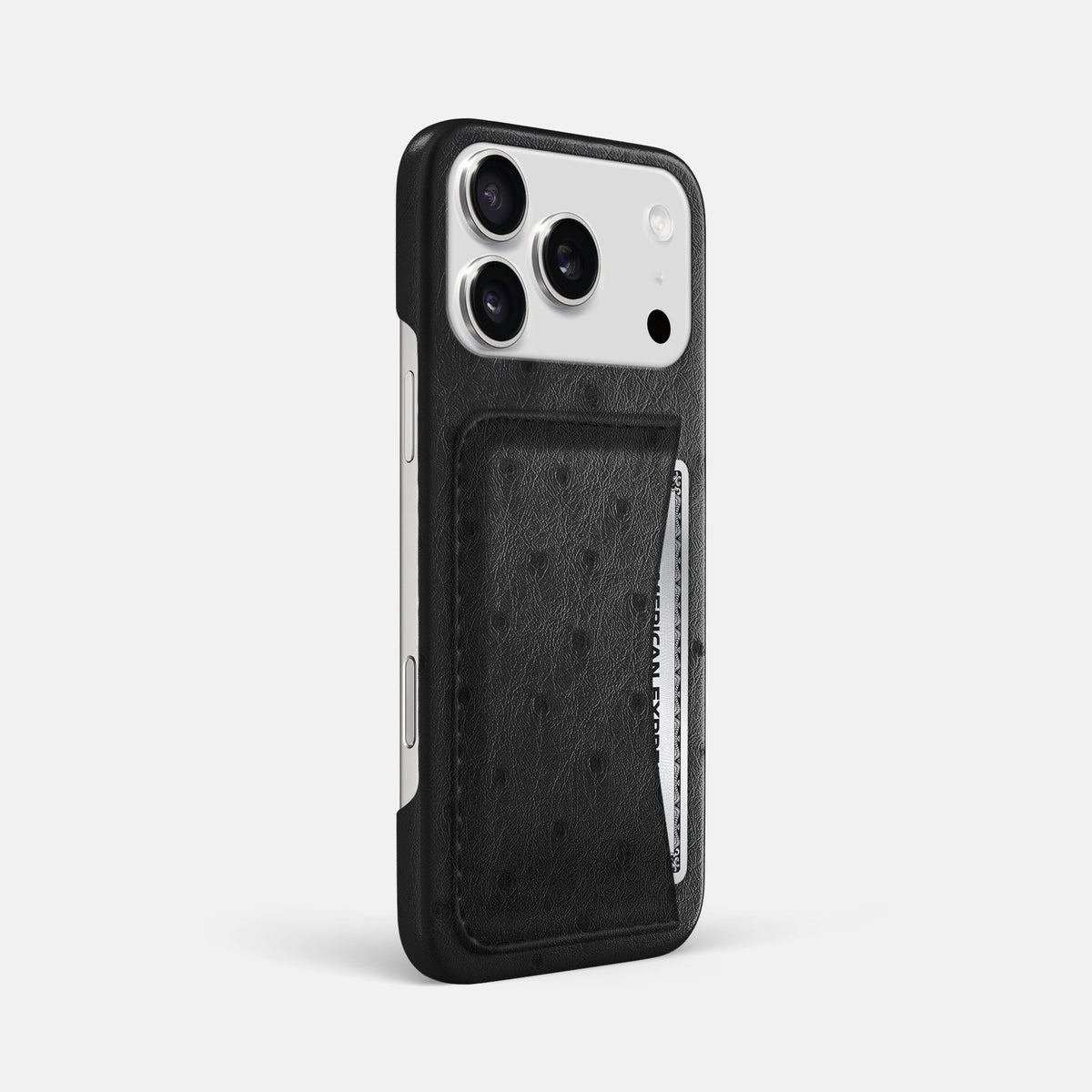 Slim Card Case For iPhone 18 Pro Max In Ostrich -2 | Black
