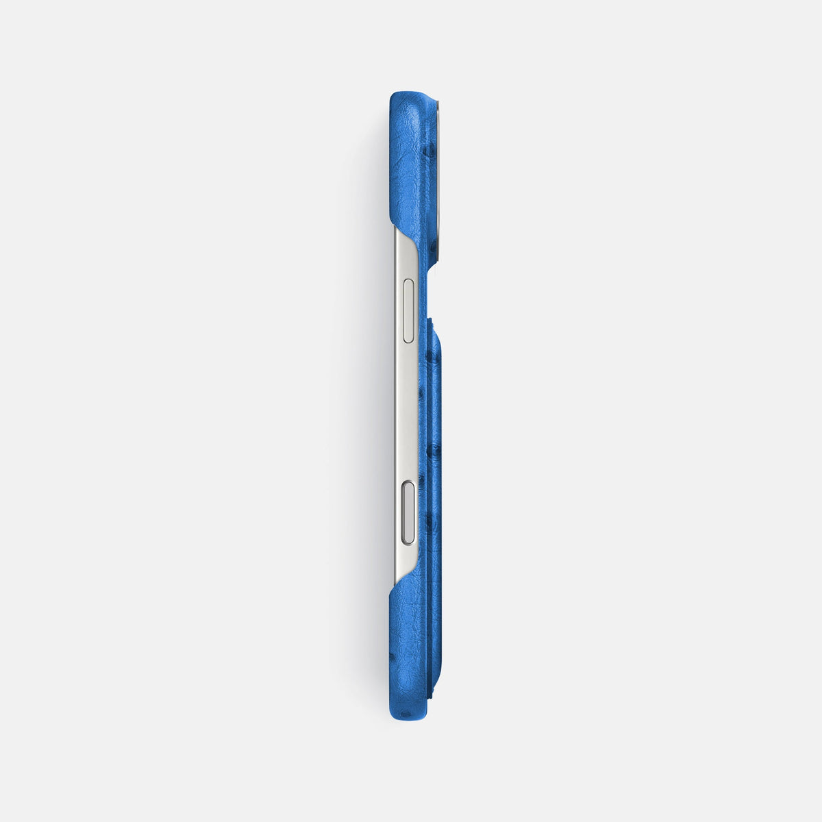 Double Card Case For iPhone 18 Pro Max In Ostrich -3 | Royal-Blue-Steel