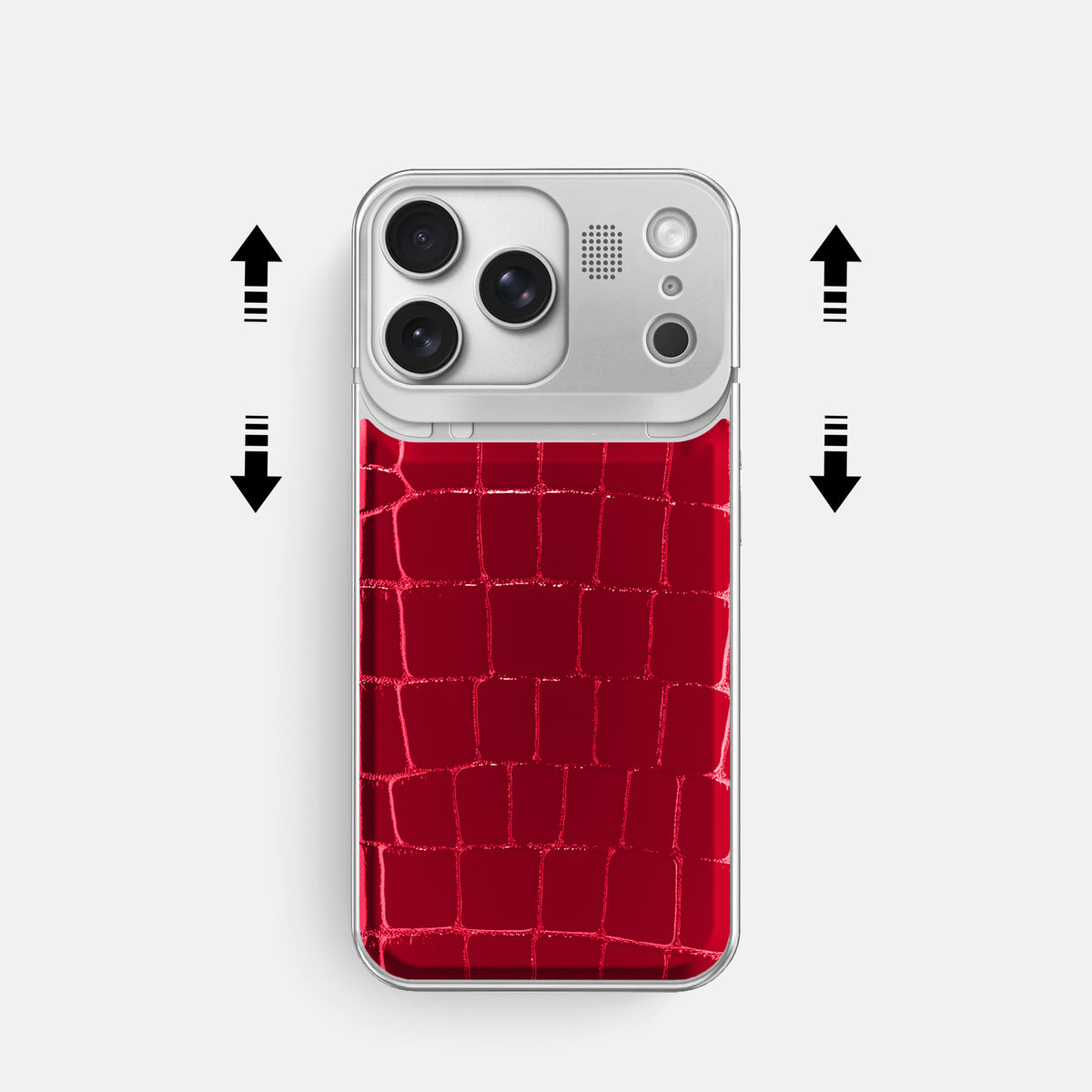 Metal Case For iPhone 17 Pro In Shiny Alligator -2 | Cherry-Steel