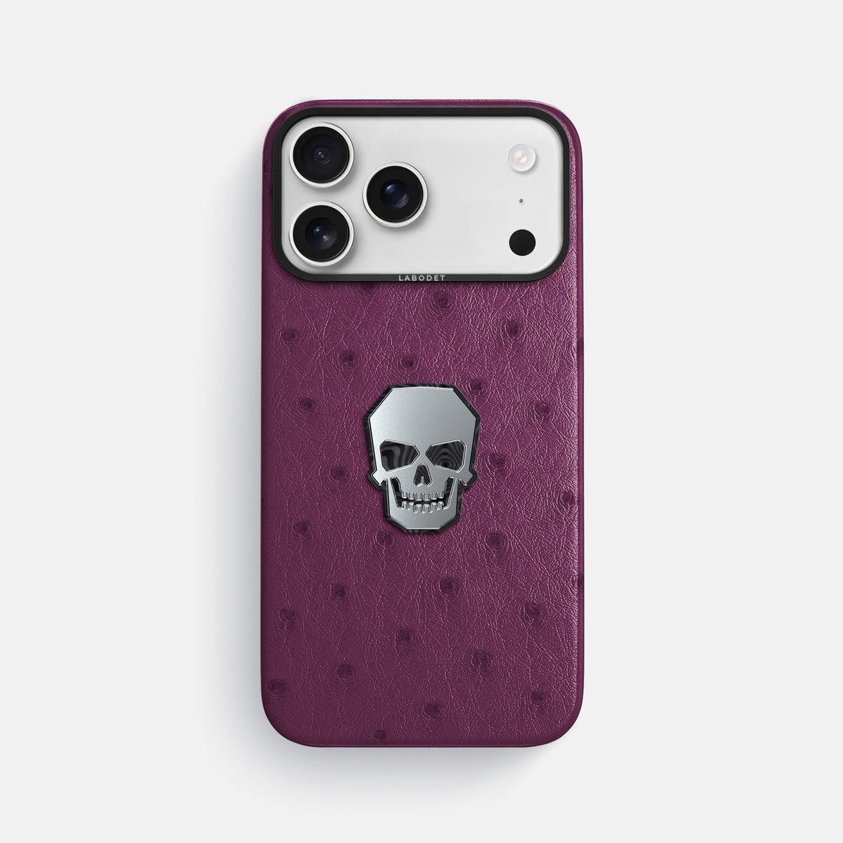 Classic Case With Titanium Skull For iPhone 18 Pro Max In Ostrich -1 | Purple-Black