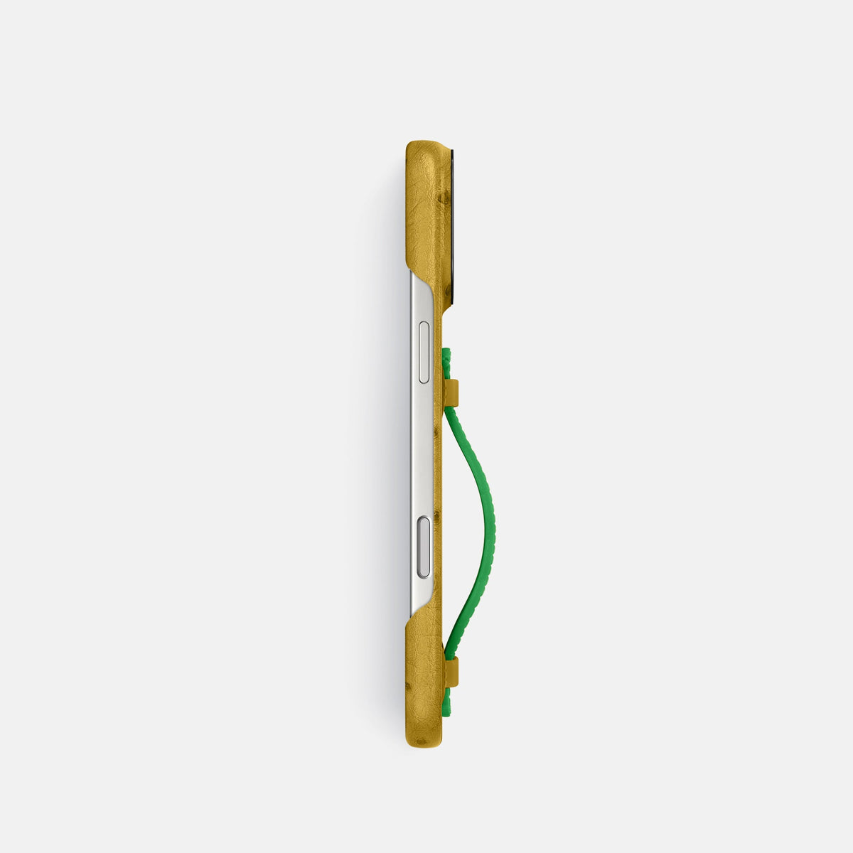 Center Handle Coloré For iPhone 18 Pro In Ostrich -2 | Gold-Black