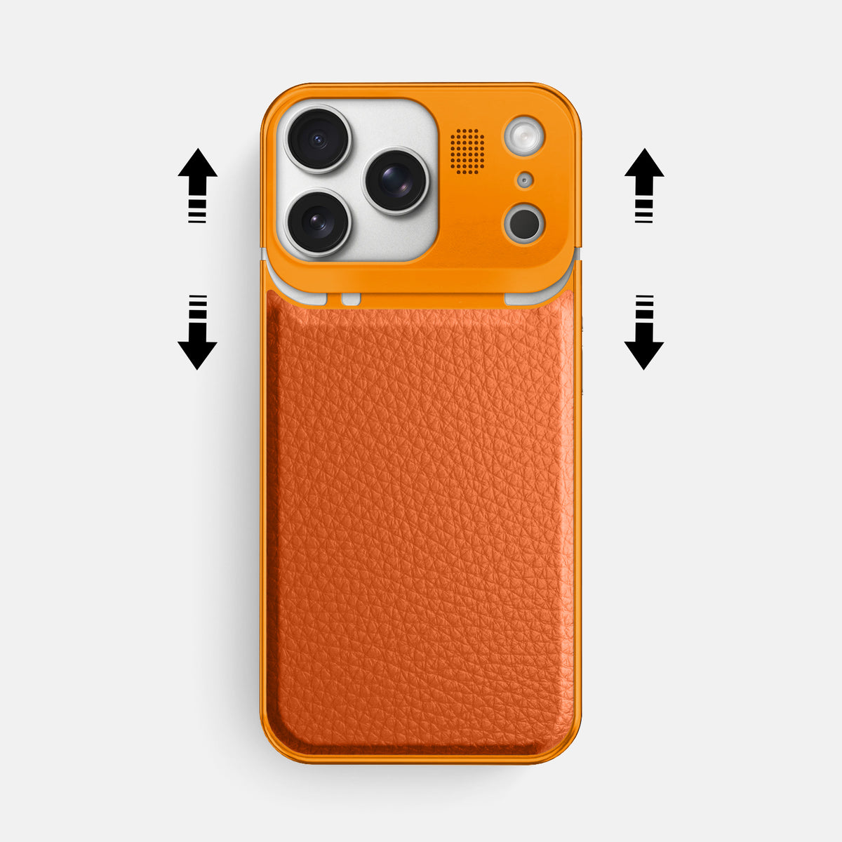 Metal Case For iPhone 17 Pro Max In Calf -2 | Orange-Orange