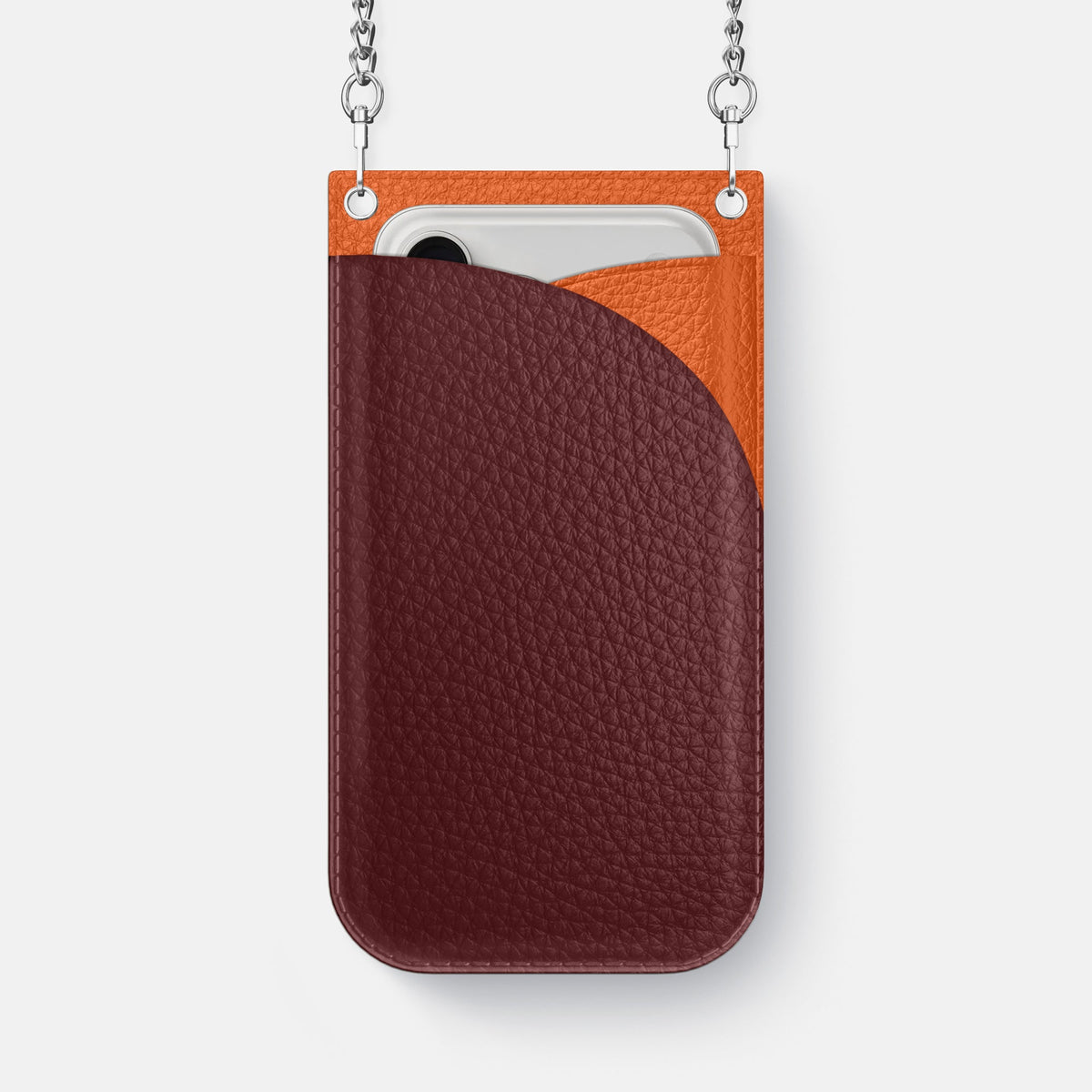 Crossbody Bag For iPhone 18 Pro Max In Calf -1 | Bordeaux-Steel