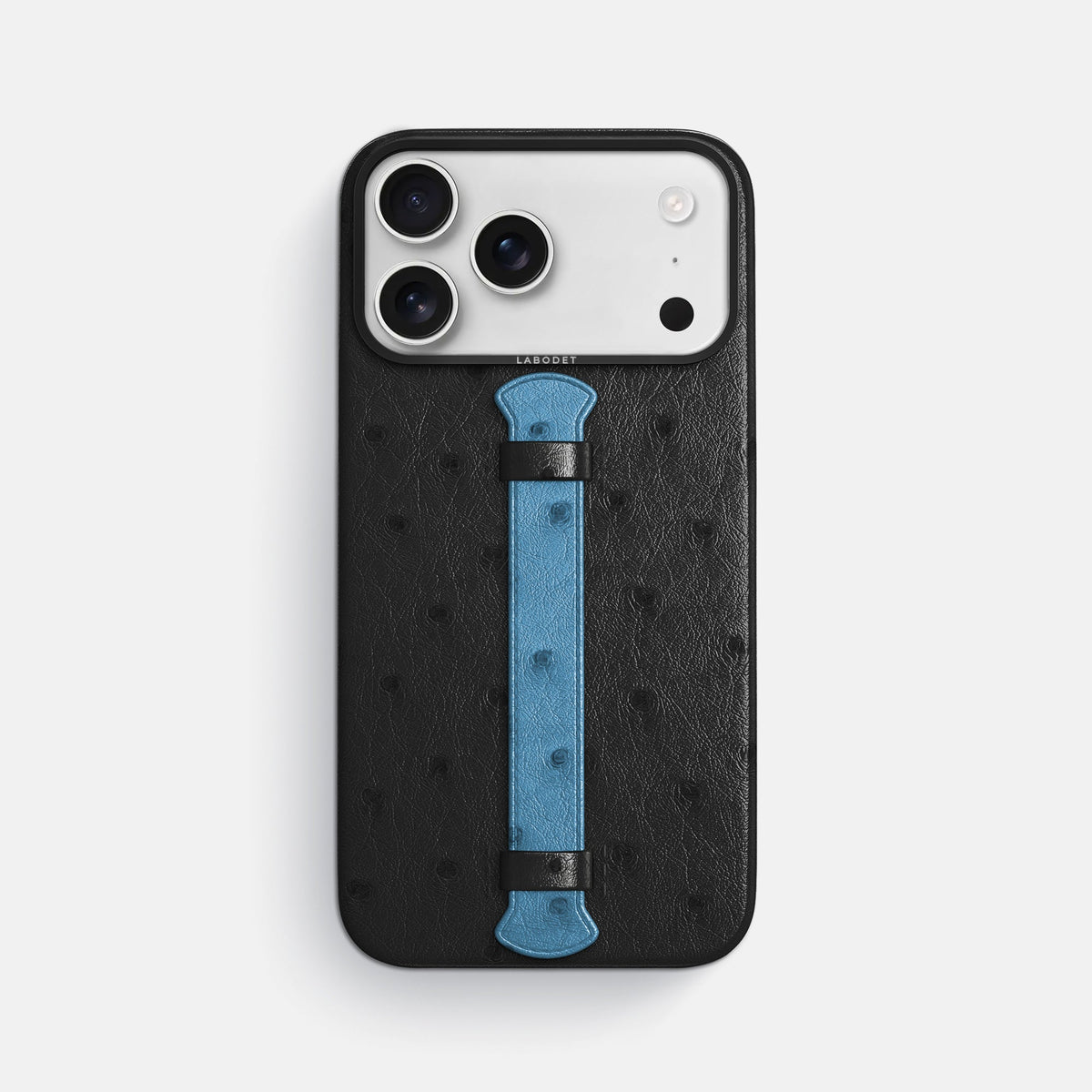Center Handle Coloré For iPhone 18 Pro Max In Ostrich -1 | Black-Black