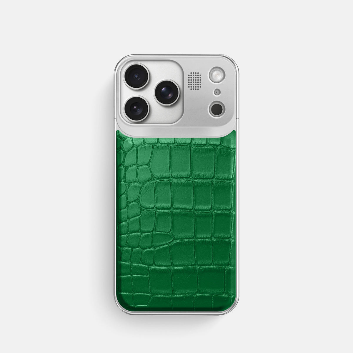 Metal Case For iPhone 17 Pro In Alligator -1 | Forest-Green-Steel