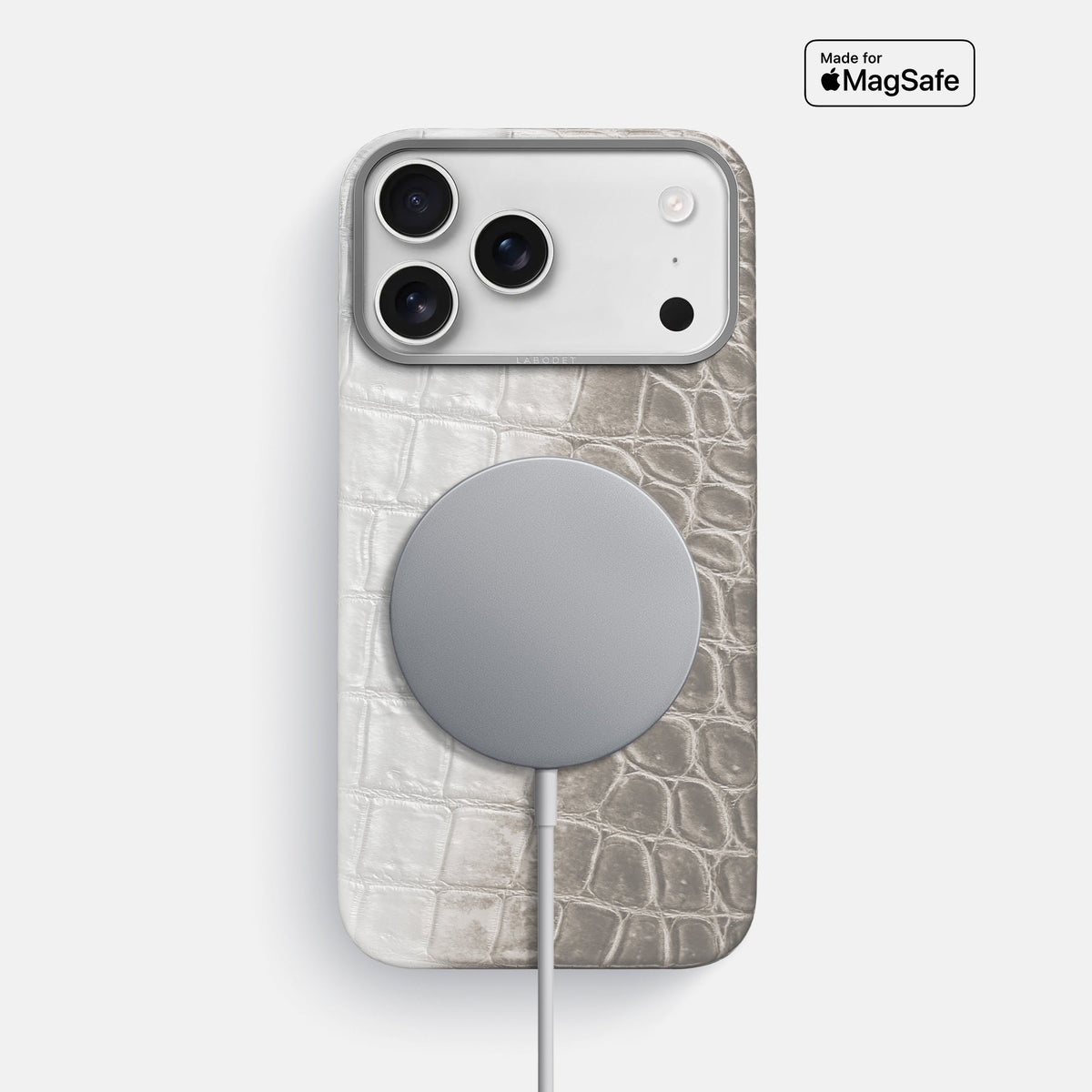 Classic Case For iPhone 18 Pro Max In Himalayan Crocodile -4 | Grey-Steel