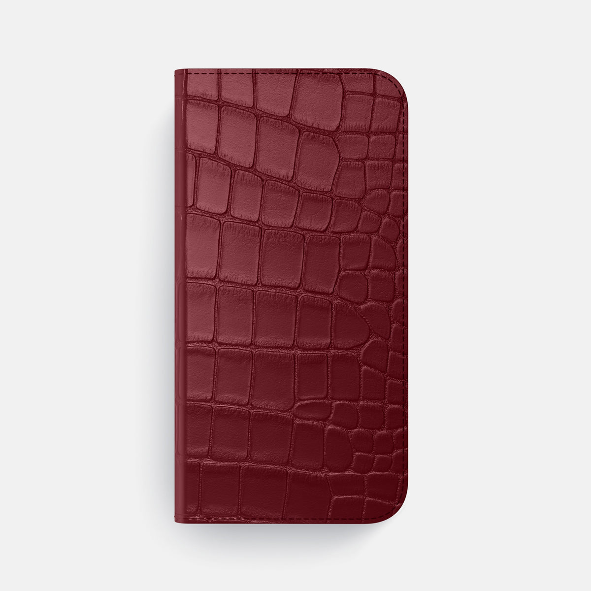 Folio Case For iPhone 17 Pro Max In Alligator -4 | Burgundy-Gold