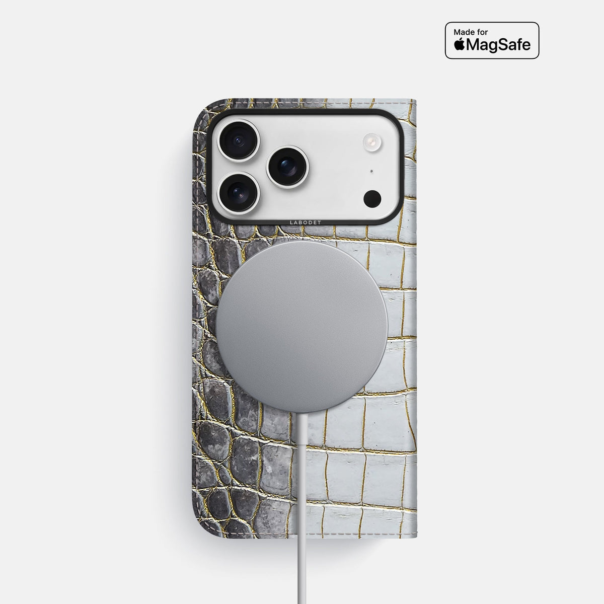 Folio Case For iPhone 18 Pro In Himalayan Crocodile -3 | Gold-Black