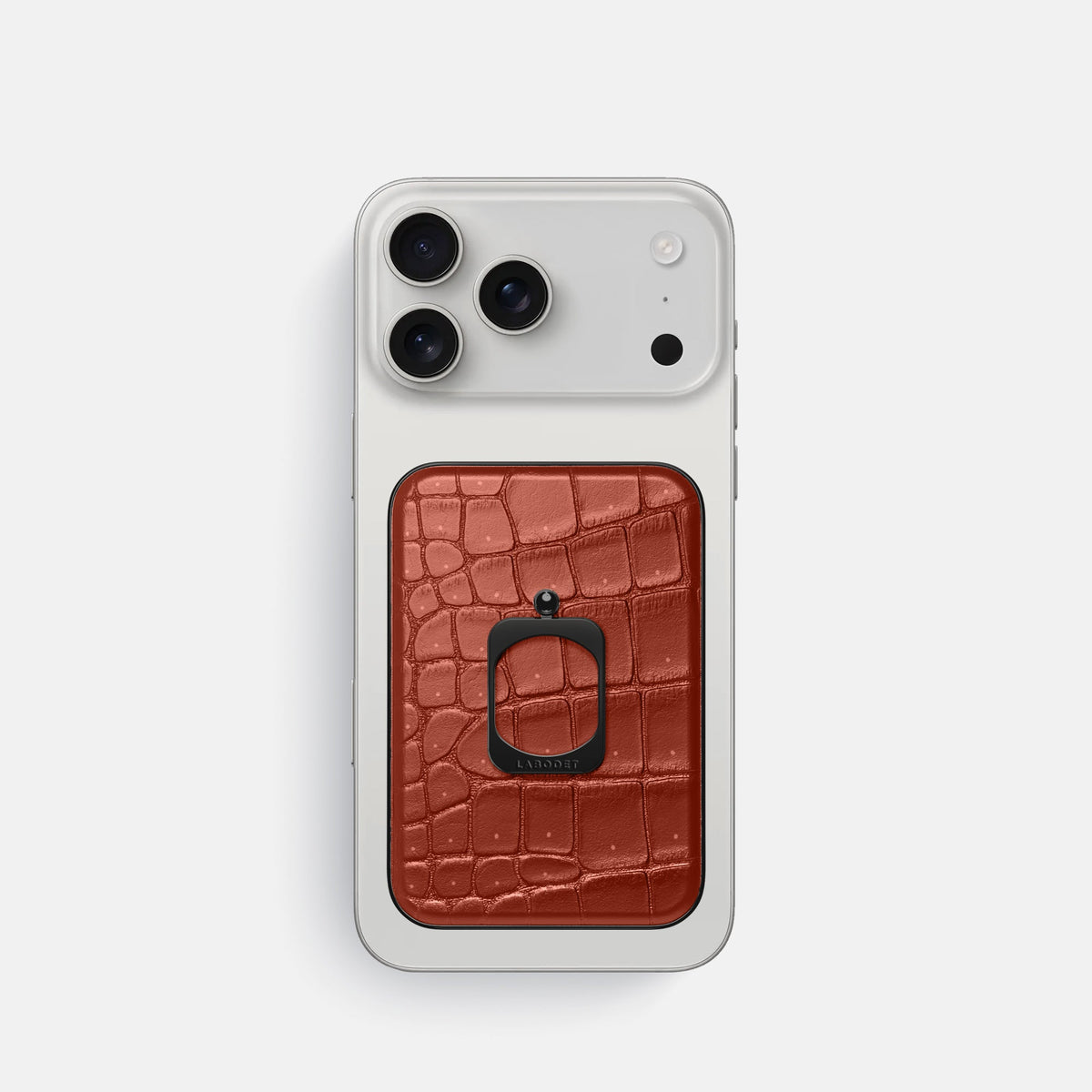 MagSafe Ring For iPhone 18 Pro In Porosus Crocodile -2 | Mahogany-Brown-Black