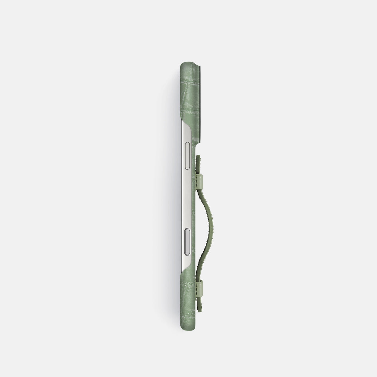 Handle Case For iPhone 17 Pro In Himalayan Crocodile -3 | Pistachio-Black
