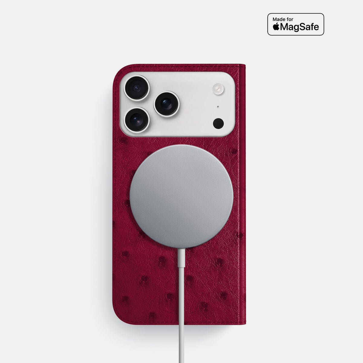 Folio Slim Case For iPhone 18 Pro In Ostrich -3 | Bordeaux