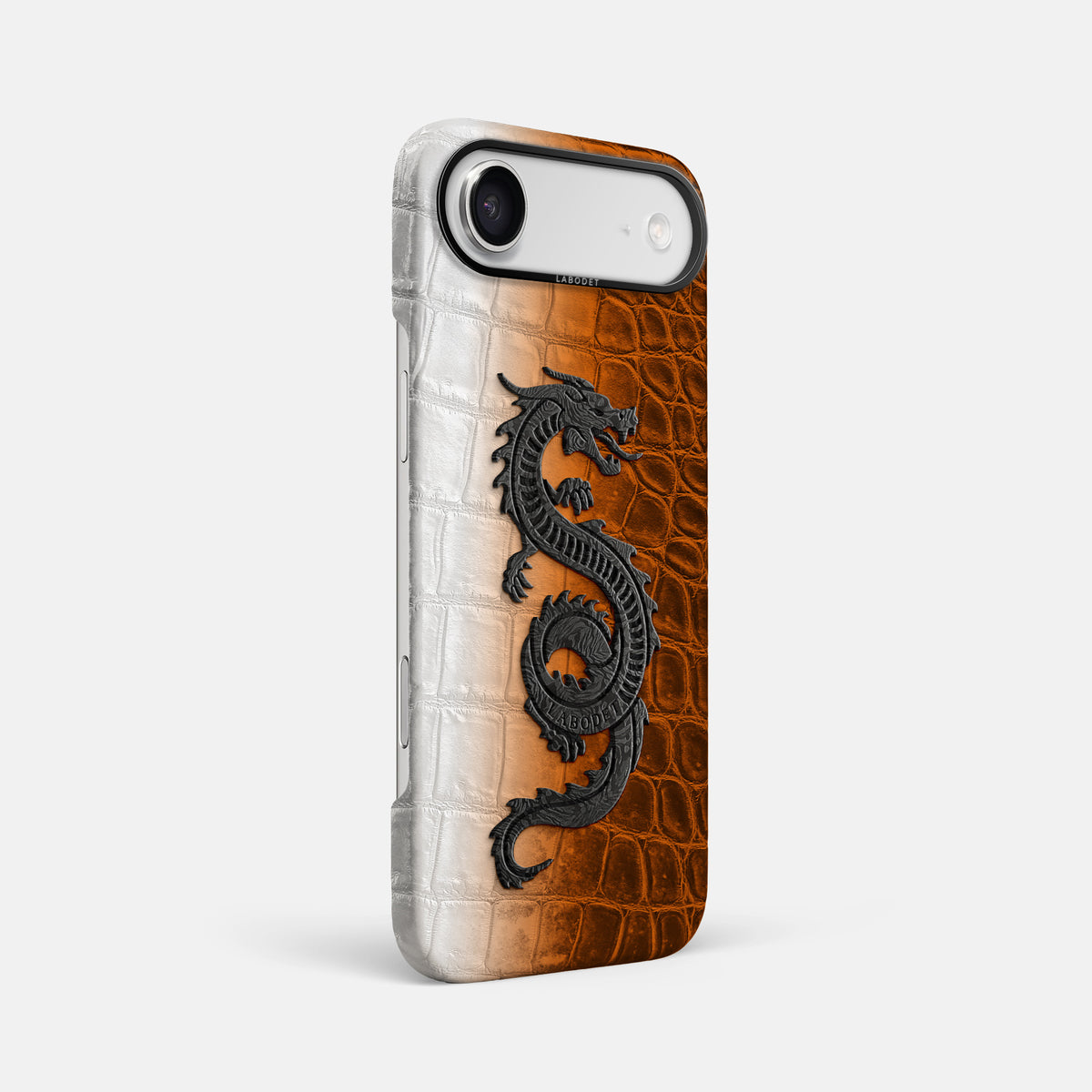 Classic Case With Carbon Dragon For iPhone 17 Air In Himalayan Crocodile -2 | Orange-Black