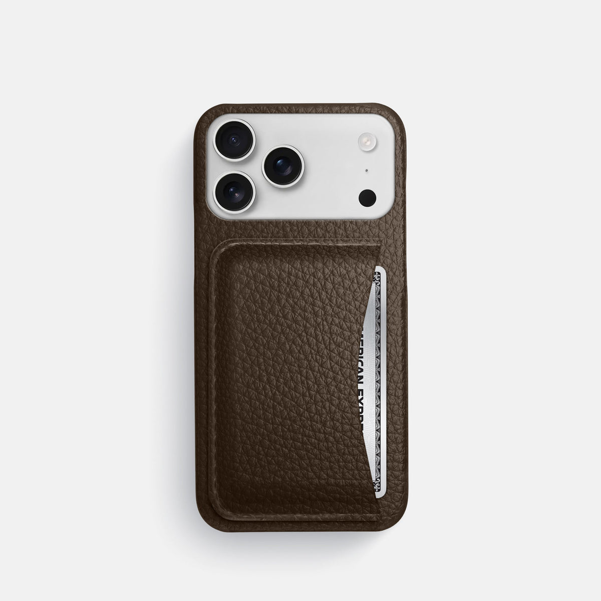 Slim Card Case For iPhone 18 Pro In Calf -1 | Dark-Brown