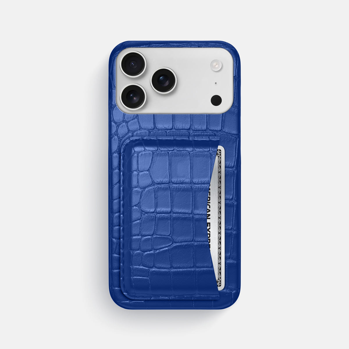 Slim Card Case For iPhone 17 Pro Max In Alligator -1 | Royal-Blue