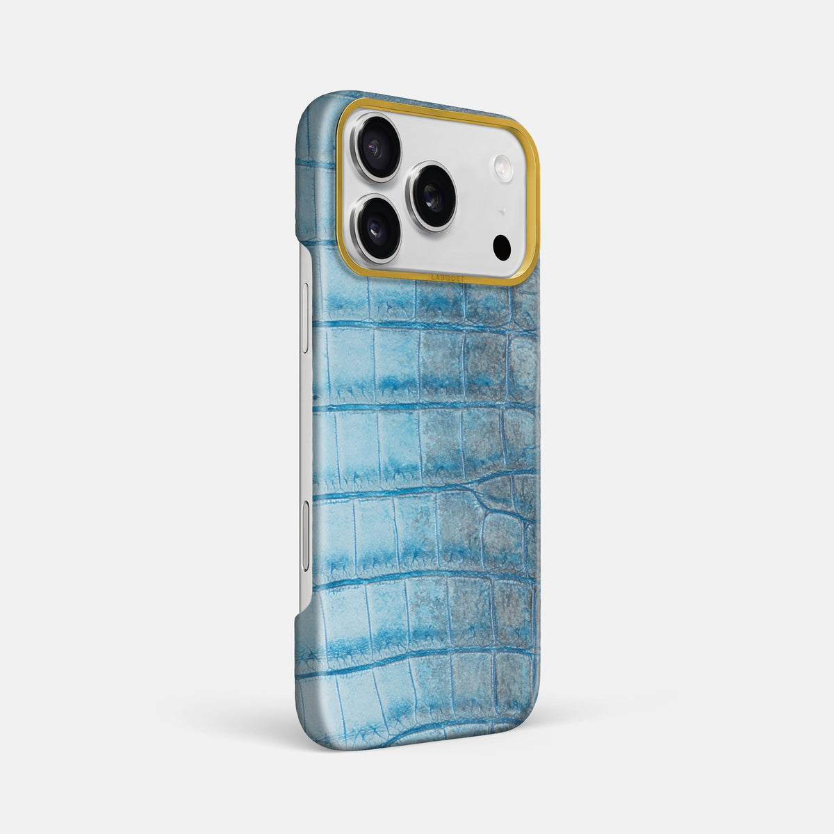 Classic Case For iPhone 18 Pro Max In Himalayan Crocodile -2 | Ice-Blue-Gold