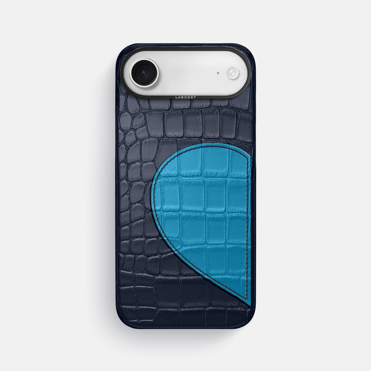 Classic Case With Half Heart - Left For iPhone 17 Air In Alligator -1 | Navy-Blue-Black