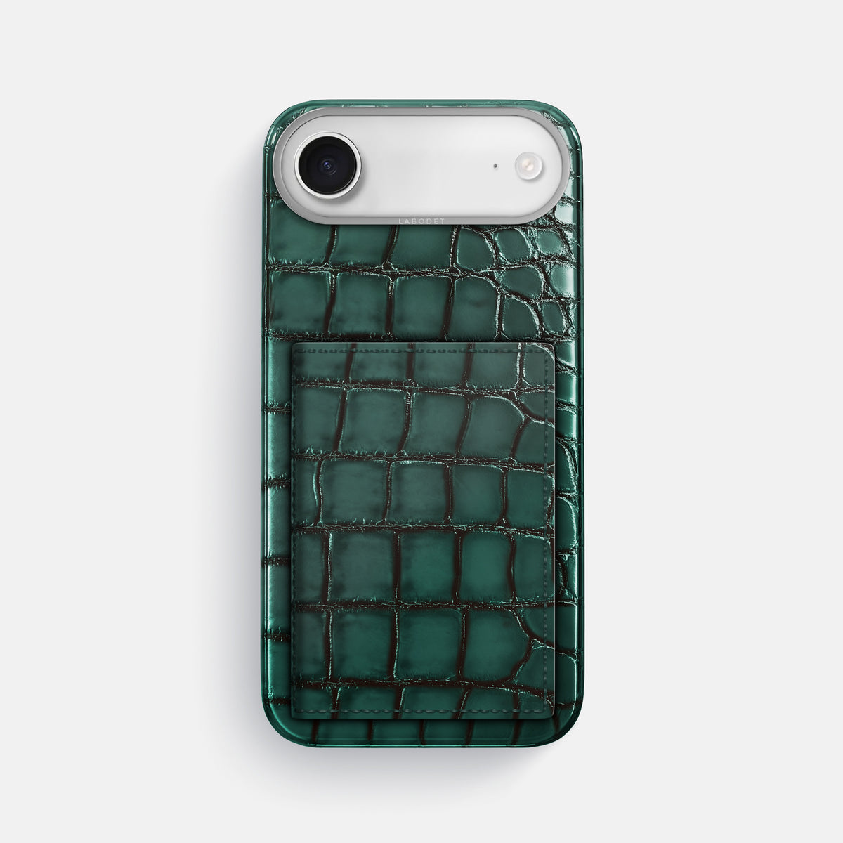 Bi-Fold Case For iPhone 17 Air In Patina Alligator -1 | Green-Steel