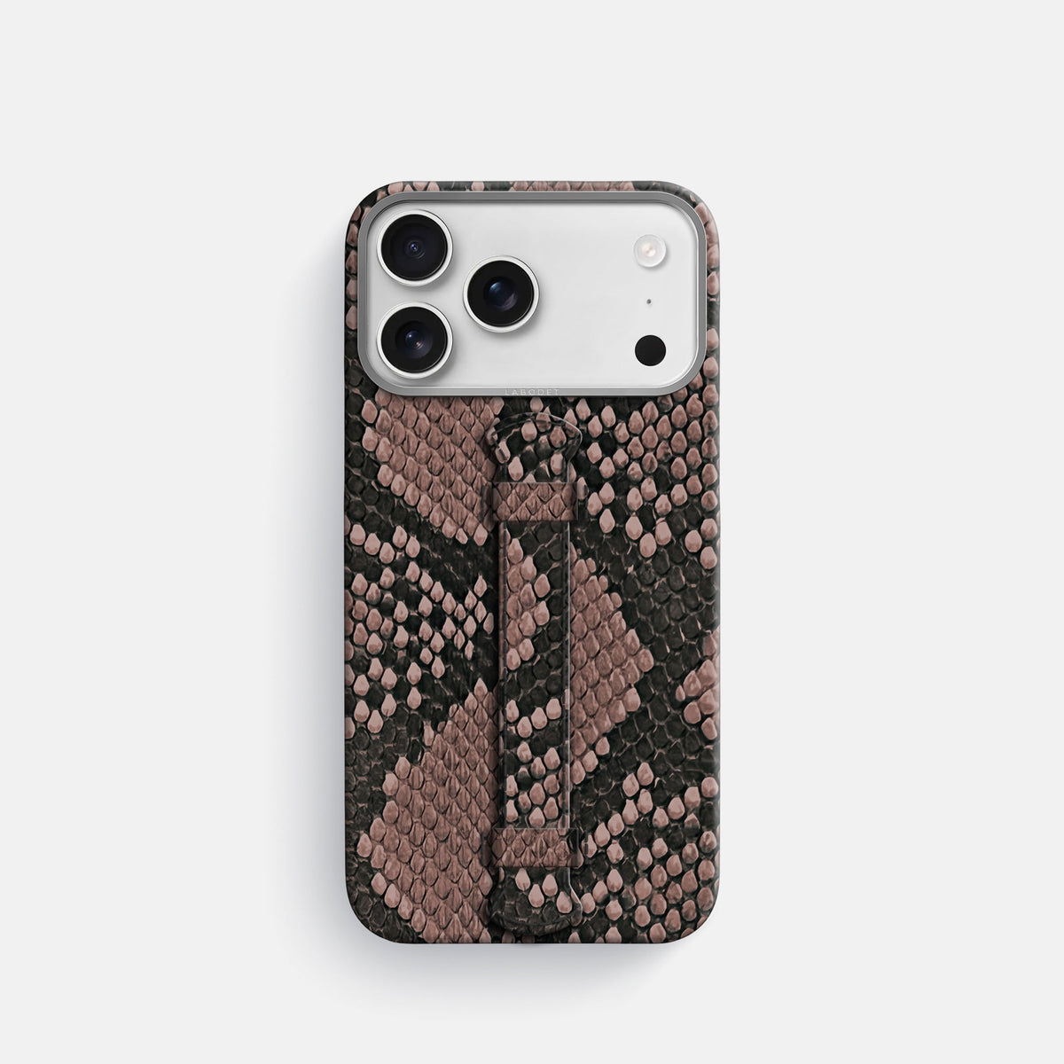 Center Handle For iPhone 18 Pro In Deluxe Python -1 | Mahogany-Brown-Steel