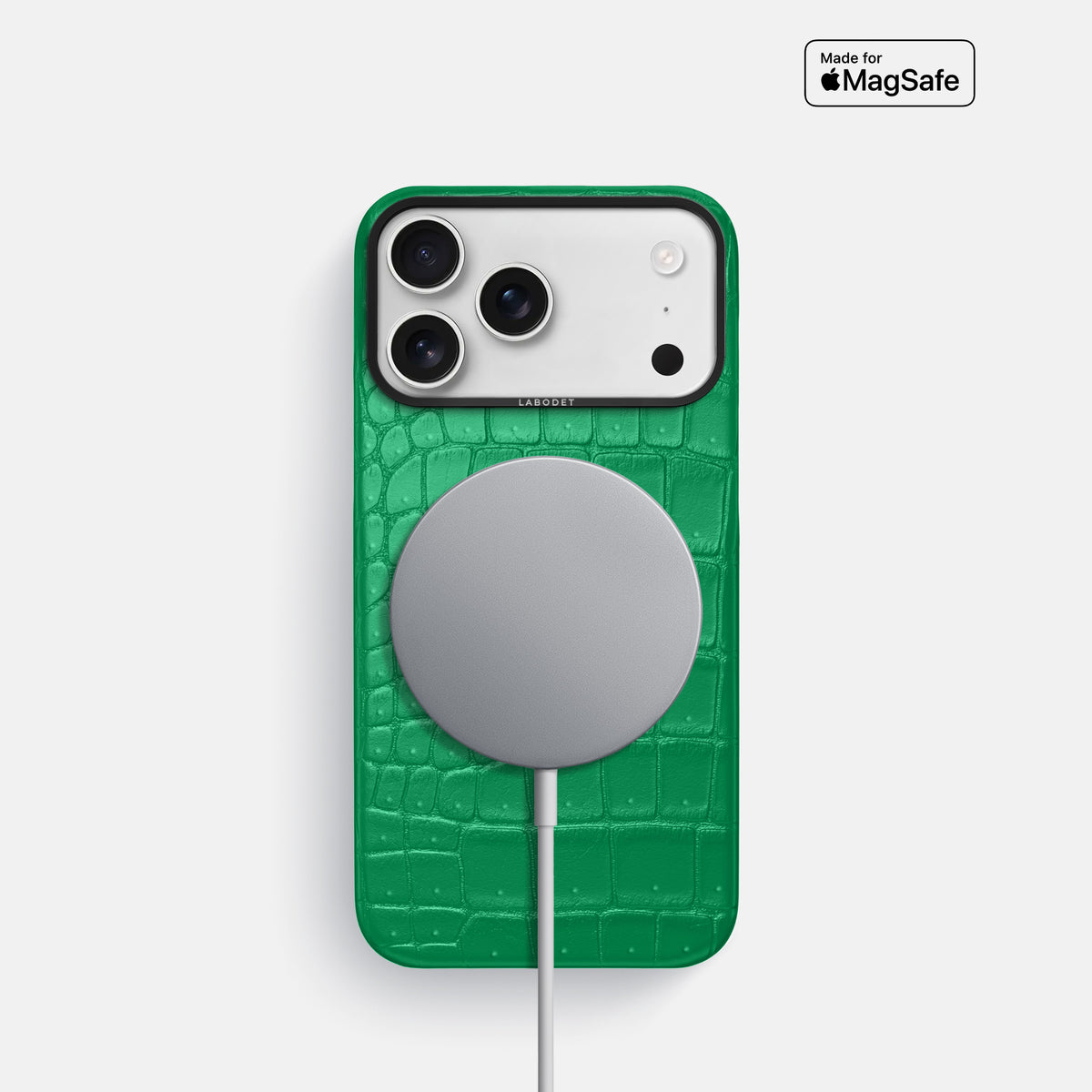 Classic Case For iPhone 17 Pro In Porosus Crocodile -5 | Cactus-Green-Black