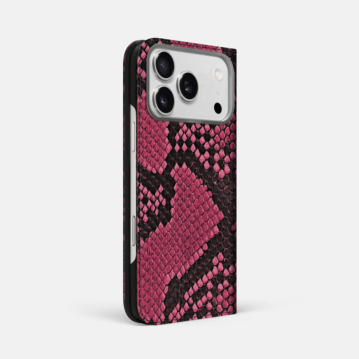 Folio Case For iPhone 17 Pro Max In Deluxe Python -1 | Burgundy-Steel