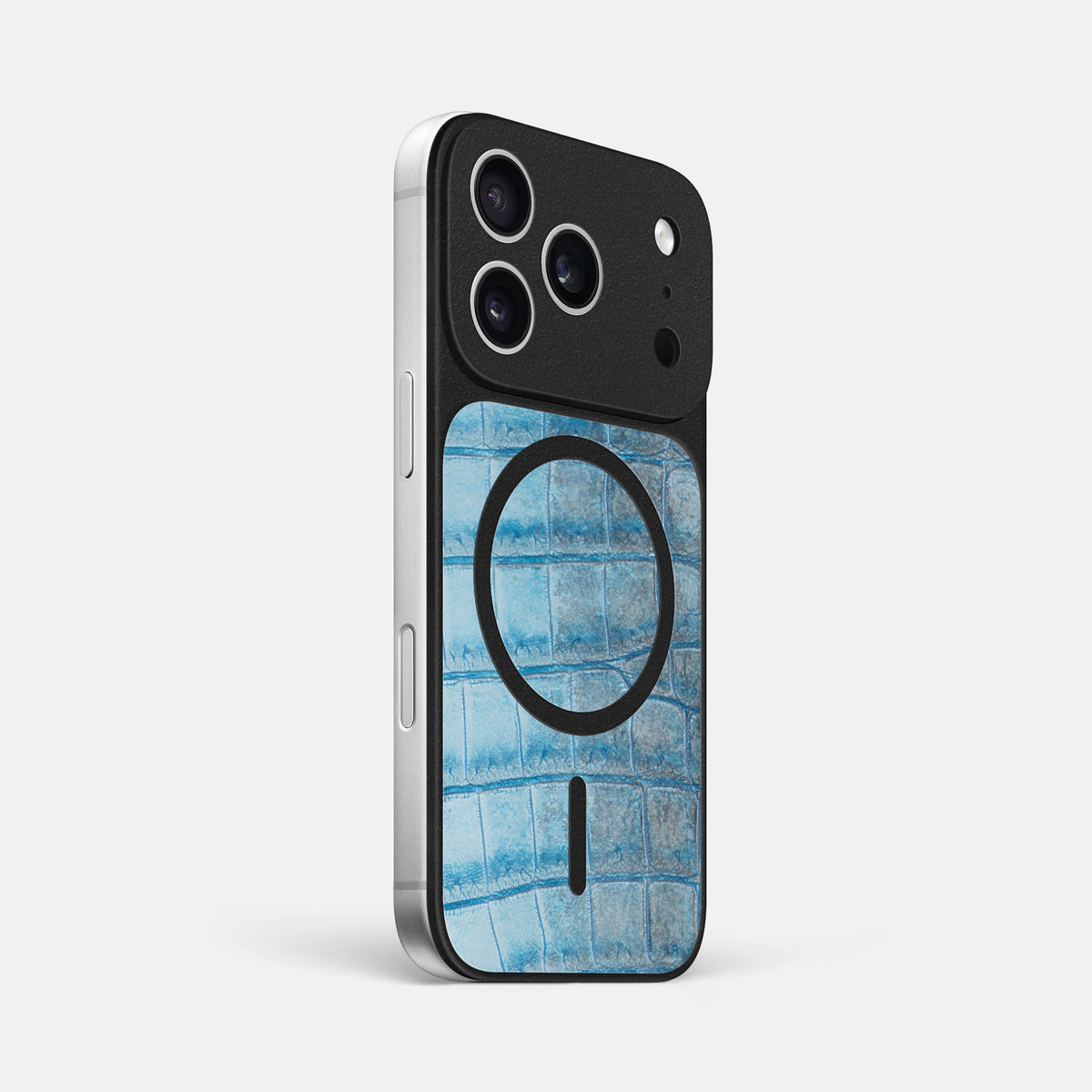 MagSafe Mask For iPhone 17 Pro Max In Himalayan Crocodile -2 | Ice-Blue