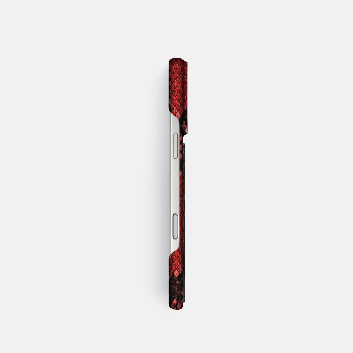 Classic Case With Carbon Dragon For iPhone 17 Pro In Deluxe Python -3 | Red-Steel