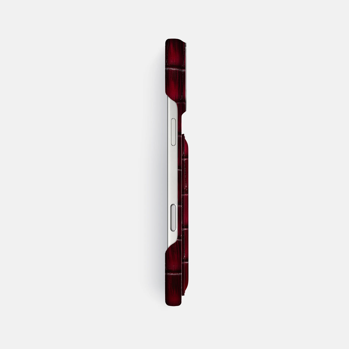 Double Card Case For iPhone 17 Pro Max In Patina Alligator -3 | Havana-Burgundy-Steel