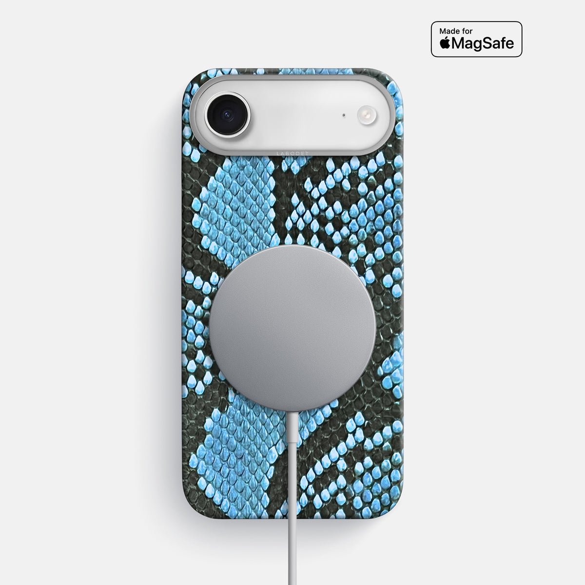 Classic Case For iPhone 17 Air In Deluxe Python -5 | Pacific-Blue-Steel