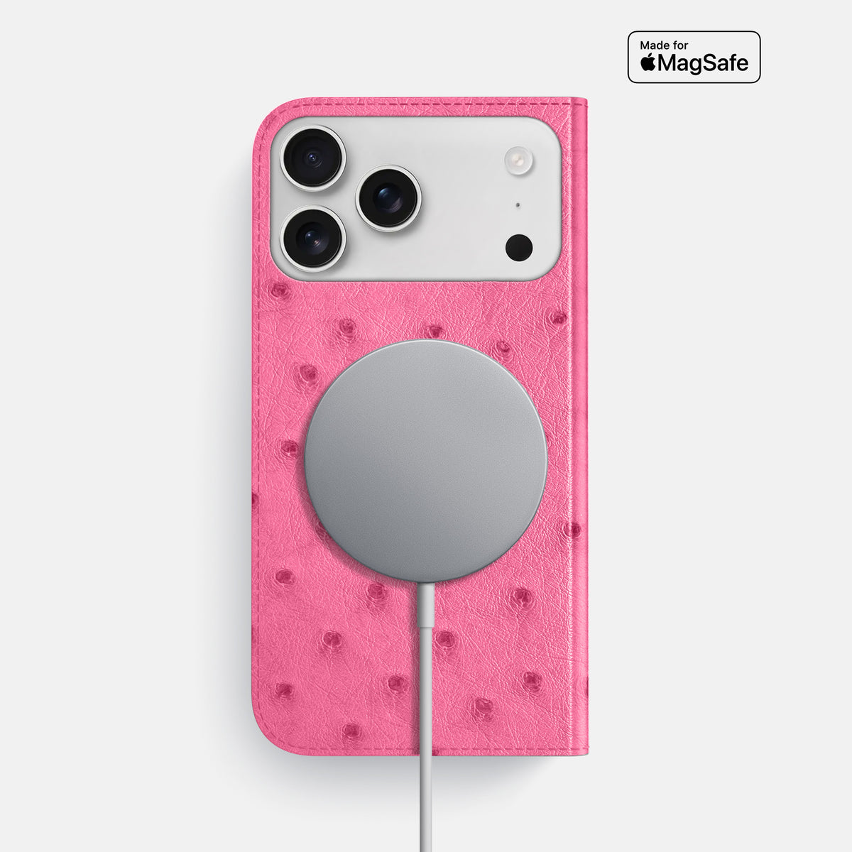 Folio Slim Case For iPhone 17 Pro Max In Ostrich -3 | Pink