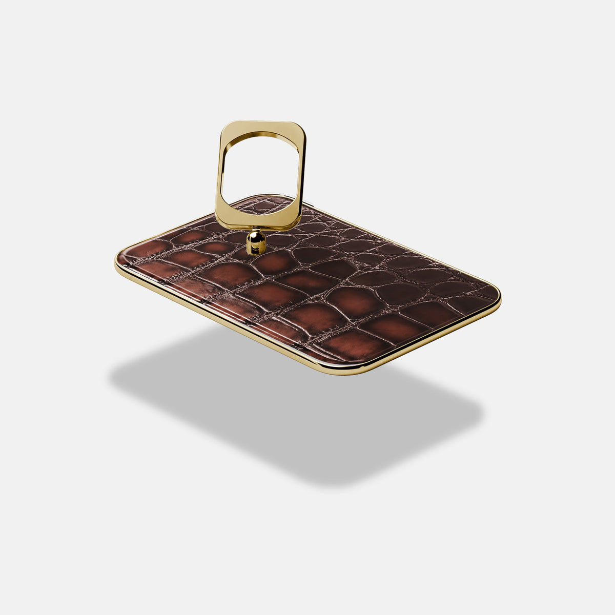 MagSafe Ring For iPhone 18 Pro Max In Patina Alligator -4 | Havana-Brown-Gold