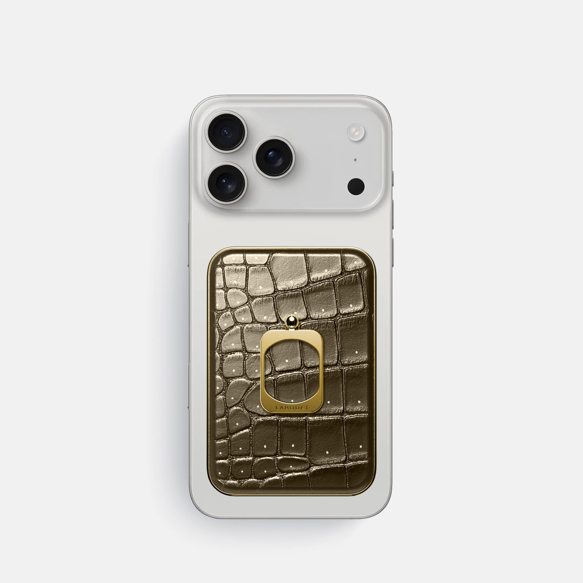 MagSafe Ring For iPhone 17 Pro In Porosus Crocodile -2 | Bronze-Gold