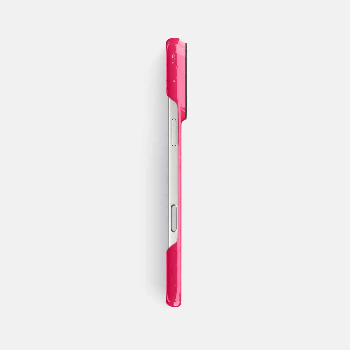 Classic Case For iPhone 18 Pro Max In Shiny Alligator -3 | Pink-Panther-Black
