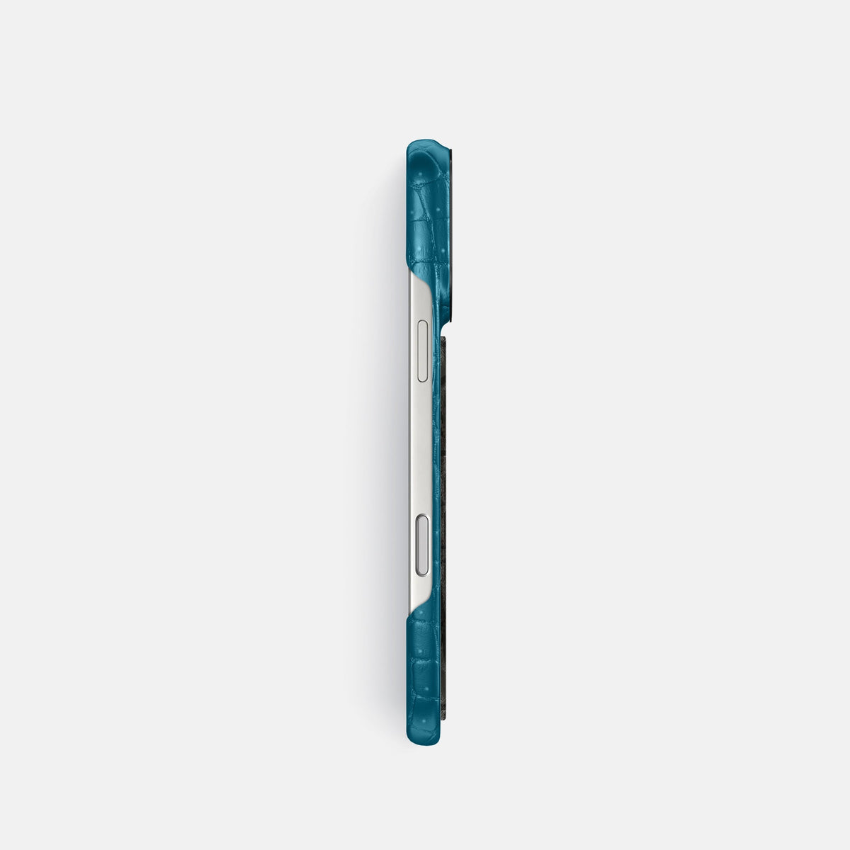 Classic Case With Carbon Dragon For iPhone 18 Pro In Porosus Crocodile -3 | Turquoise-Black