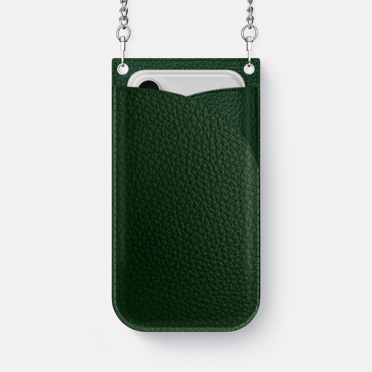 Crossbody Bag For iPhone 17 Pro Max In Calf -1 | Dark-Green-Steel