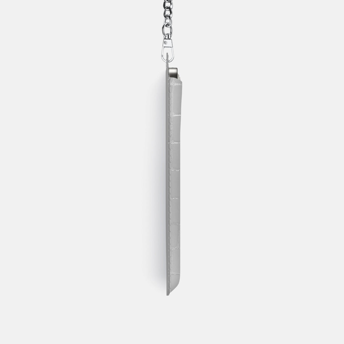 Crossbody Bag For iPhone 18 Pro In Shiny Alligator -4 | White-Steel
