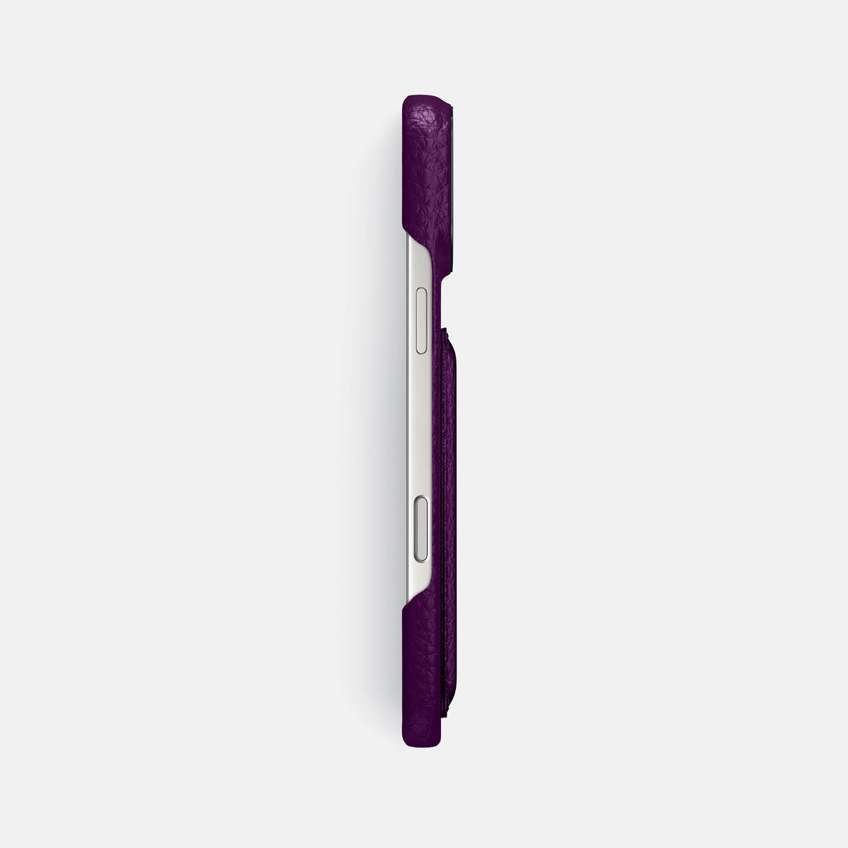 Double Card Case For iPhone 18 Pro Max In Calf -3 | Violet-Black