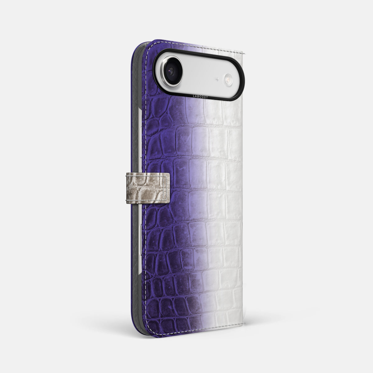 Folio Case with Clasp For iPhone 17 Air In Himalayan Crocodile -1 | Purple-Black