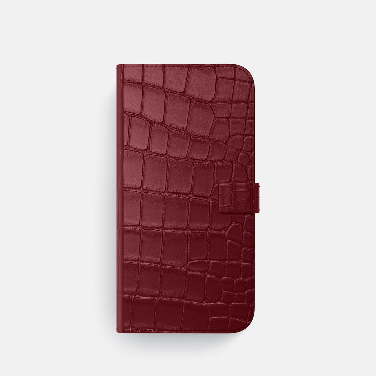 Folio Case with Clasp For iPhone 17 Pro In Alligator -4 | Burgundy-Black