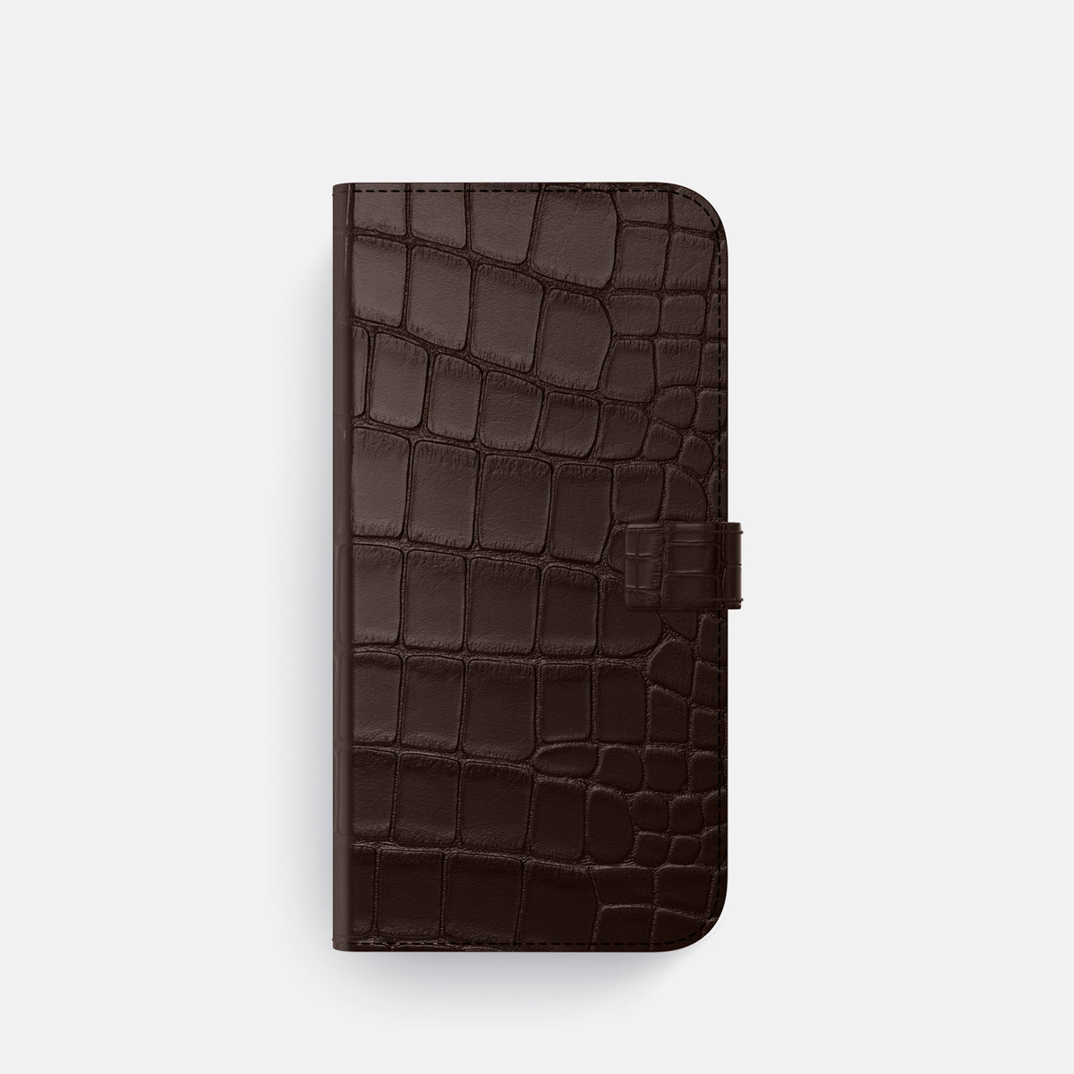 Folio Case with Clasp For iPhone 17 Pro In Alligator -4 | Dark-Brown-Steel
