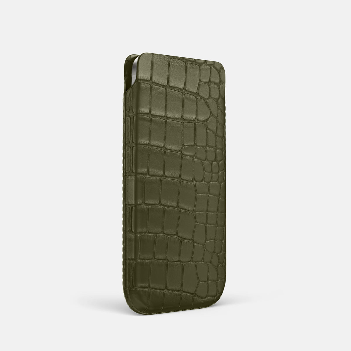 Pouch Case For iPhone 18 Pro In Alligator -2 | Kaki-Green