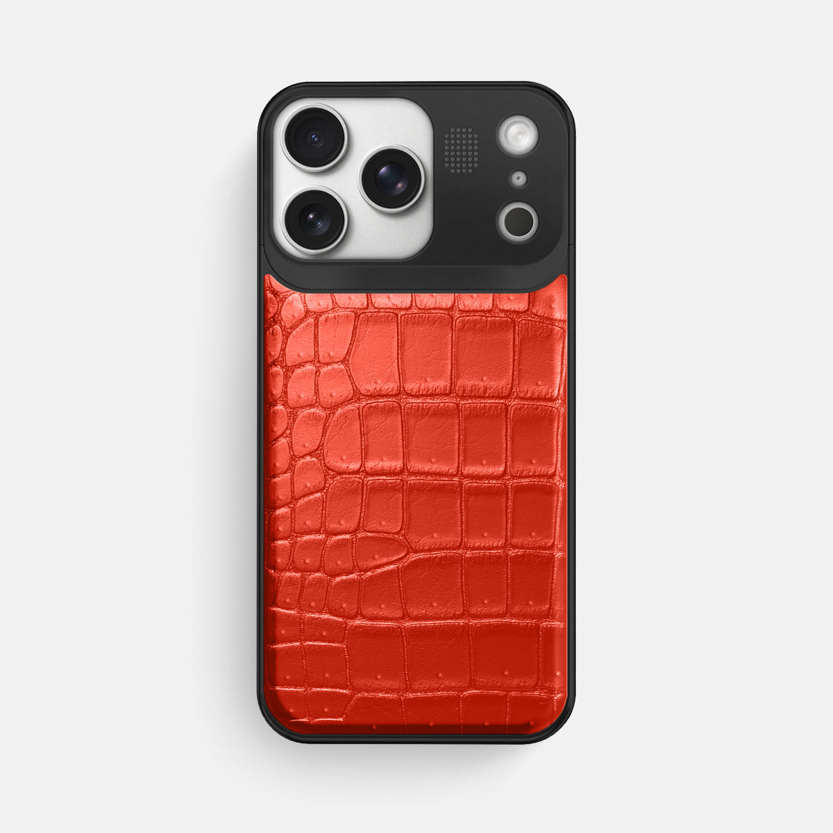 Metal Case For iPhone 17 Pro Max In Porosus Crocodile -1 | Rust-Black