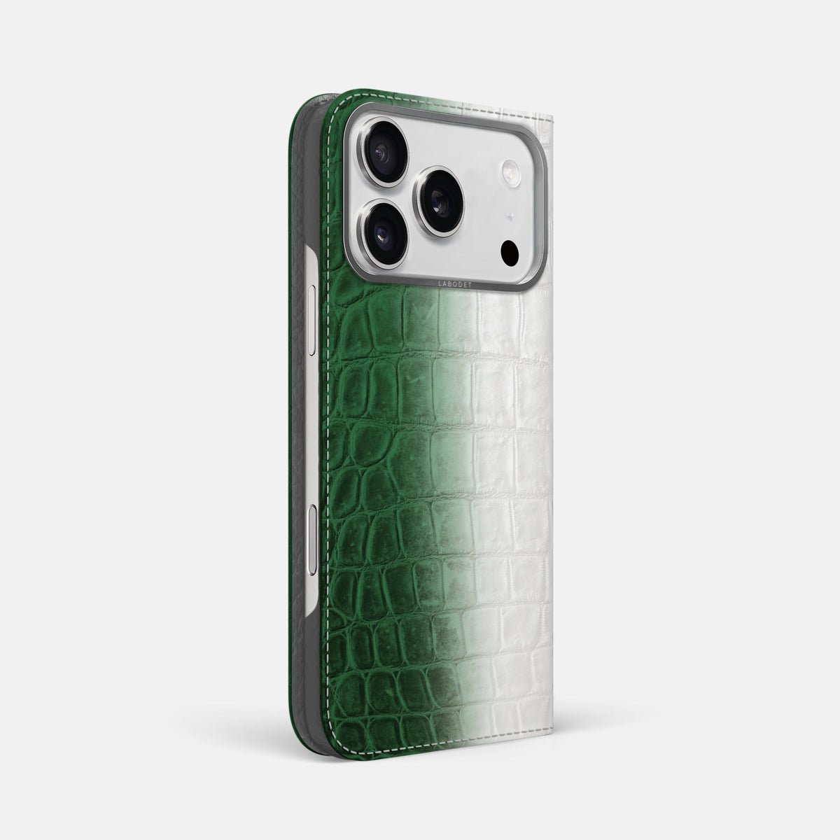 Folio Case For iPhone 18 Pro Max In Himalayan Crocodile -1 | Green-Steel