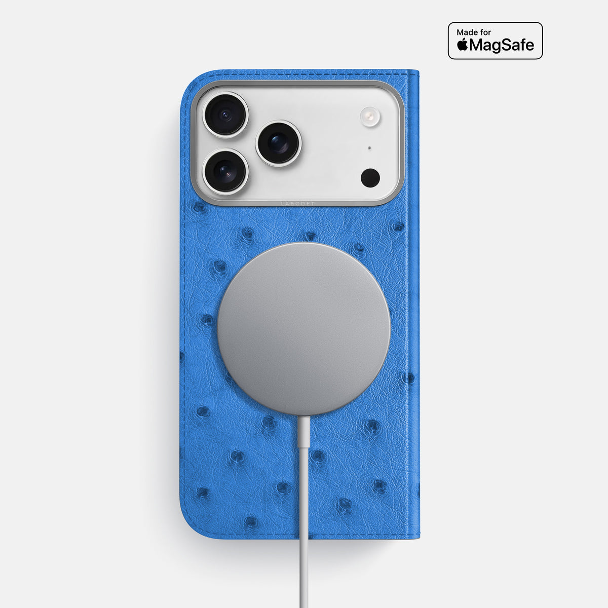 Folio Case For iPhone 17 Pro Max In Ostrich -3 | Royal-Blue-Steel